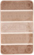 Stylowy beżowy dywanik łazienkowy w geometryczne wzory T1-C97