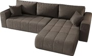 Narożnik z funkcją spania MILO Monolith 15 brązowy prawy sofa w kształcie L z pojemnikiem na pościel sofa do salonu, sofa rozkładana, sofa z pojemnikiem