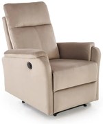 Fotel rozkładany CROCUS VELVET beżowy elektryczny HALMAR