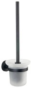 Aqualine - Szczotka WC SAMBA ścienna mleczne szkło/czarny mat