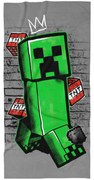 Carbotex Dziecięcy ręcznik kąpielowy Minecraft Creep King, 70 x 140 cm