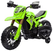 AIYAPLAY motocykl elektryczny dla dzieci 3-8 lat z kółkami pomocniczymi klaksonem dźwiękiem startu zielony mały średni duży motocykl | Aosom PL