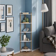 Półka narożna biały/sosna 29x29x133 bivio