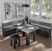 Grupa ławek narożnych czarny 210x210x80 roman