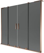 Mexen Velar L Duo parawan nawannowy 2-skrzydłowy rozsuwany 170 x 150 cm, grafit, różowe złoto - 896-170-003-42-60