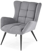 Popielaty wypoczynkowy fotel uszak C5-B36