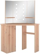 Dębowa narożna toaletka z półkami i szafką T5-E53