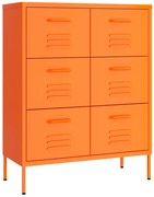 Pomarańczowa stalowa szafka z 6 szufladami B7-P89