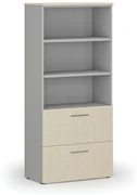 Szafa z szufladami na teczki zawieszkowe PRIMO GRAY, 1781 x 800 x 420 mm, szary/brzoza