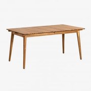 Stół Ogrodowy Prostokątny 160-210x90 Cm Rozkładany Z Drewna Akacjowego Tenay Akacja Brąz - Sklum