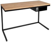 Nowoczesne dębowe biurko z metalowymi nogami M7-L05