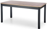 Nowoczesny prostokątny rozkładany stół dąb artisan + czarny N7-B29