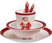 5-częściowy zestaw obiadowy dla dzieci z melaminy Święty Mikołaj