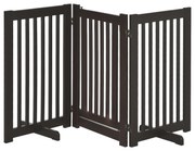 PawHut Barierka ochronna dla psów, Regulowana i Składana, z MDF, Ciemnobrązowa, 155 x 1,5 x 76 cm