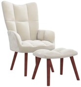 Kremowy nowoczesny fotel wypoczynkowy z podnóżkiem T3-D20