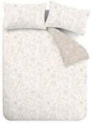 Beżowa flanelowa pościel dwuosobowa 230x220 cm Floral Toile – Bianca