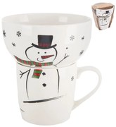 Biały porcelanowy zestaw kubka i miski ze świątecznym motywem 2 szt. 350 ml – Orion