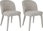 Zestaw 2 krzeseł z teksturowanej tkaniny - Beżowy - MUKLEA