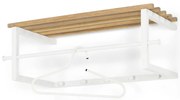 Biały/w naturalnym kolorze metalowy wieszak ścienny z półką 76 cm Marco – Spinder Design