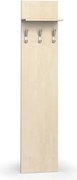 Garderoba z wieszakami PRIMO WOOD, 3 haczyki, półka, tekstura drewna pionowa, brzoza