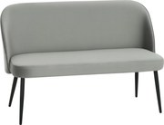 HOMCOM 2-osobowa sofa, nowoczesna tapicerowana kanapa z metalowo-drewnianą ramą, tapicerka o welurowym wyglądzie, Grau