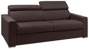 Kanapa rozkładana 4-osobowa VIZIR typu express z tkaniny – kolor brązowy – pow. spania z szerokimi listewkami 160 cm – materac 18 cm z pamięcią kształtu
