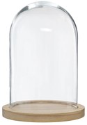 Szklana kopuła, Ø 18 cm, na drewnianej podstawie