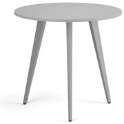 Stolik kawowy PRIMO VIBE, średnica 80 cm, szaro-srebrna podstawa, szary