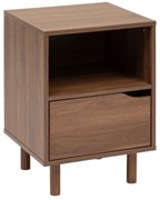 Szafka nocna SLIDY, kolor ciemnego drewna, 40 x 57,5 x 40 cm