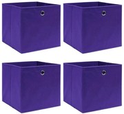 Fioletowy komplet 4 pudełek do przechowywania B8-C91
