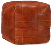 Skórzana pufa tapicerowana B4-F69