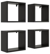 Zestaw 4 półek TUTTI czarnych KROKUS MEBLE