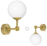 Złoty kinkiet z kloszem matowym kula GP-K1