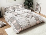PrzytulneMieszkanie.pl PrzytulneMieszkanie.pl Kreponowa pościel HEART RETRO szara Rozmiar pościeli: 70 x 90 cm | 140 x 200 cm