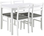 Zestaw stołu EMILY + 4 białe krzesła