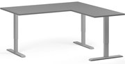 Narożne biurko z regulacją wysokości, 160x160 cm, 3 silniki, L/P, szara podstawa, grafit
