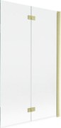 Mexen Mist parawan nawannowy 2-skrzydłowy prawy 110 x 150 cm, transparent, złoty szczotkowany - 8A9-110-002-55-00-P