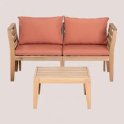 Zestaw Sof Modułowych Filips 2-częściowy Z Podłokietnikami I Stolikiem Kawowym Terracota - Sklum