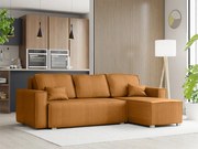 Rozkładana narożna sofa SMART COSARO musztardowa, dwustronna + 2 poduszki GRATIS