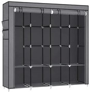 Szafa Tekstylna Ubraniowa, szara 170 cm