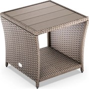 Stolik pomocniczy polirattanowy ROCCO, 40x45x45cm, kremowy Casaria