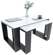 Zestaw Stolików Kawowych Biało Czarny R8-T54