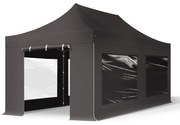 TOOLPORT 3x6 m Namiot Ekspresowy, PREMIUM Stal 40mm, ze ścianami bocznymi, okna panoramiczne, ciemnoszary - (600078)