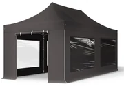 TOOLPORT 3x6 m Namiot Ekspresowy, PREMIUM Stal 40mm, ze ścianami bocznymi, okna panoramiczne, ciemnoszary - (600078)