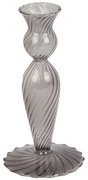 Szary szklany świecznik PT LIVING Swirl, wys. 17 cm