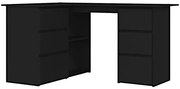 Czarne narożne biurko z szufladami A1-P89