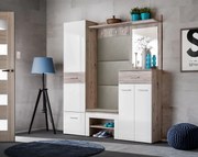 Garderoba do przedpokoju GUSTAVO VIII dąb wellington/biała połysk ASM Meble