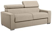 Kanapa rozkładana 3-osobowa VIZIR typu express z tkaniny – kolor beżowy – pow. spania z szerokimi listewkami 140 cm – materac 22 cm z pamięcią kształtu