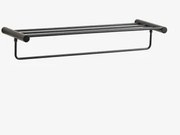 Wieszak Ścienny Na Ręczniki Do Łazienki Z Półką Ze Stali Nierdzewnej Devon Czarna - Sklum