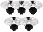 Zestaw 5 inteligentnych żarówek LED GU10 AR111 ściemnialnych 10W 800 lm 2200 - 6500K